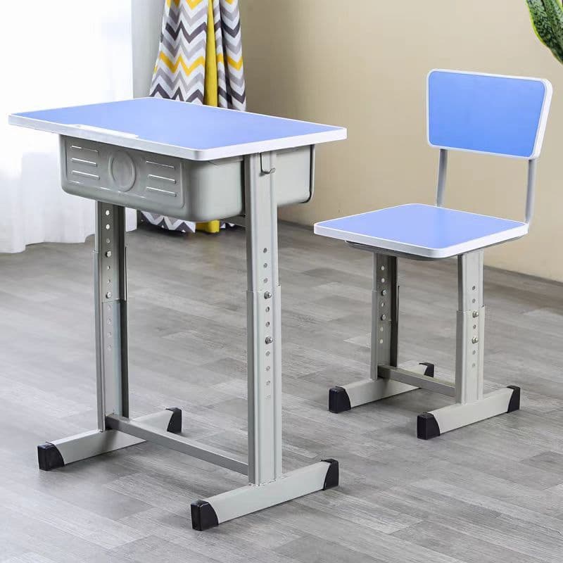Lift single slide desk with chair