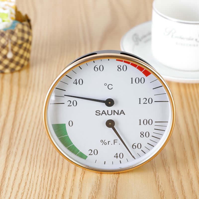 İki ekranlı divara quraşdırılan rütubət və temperatur termometri (ev, sauna, istixana üçün) 3