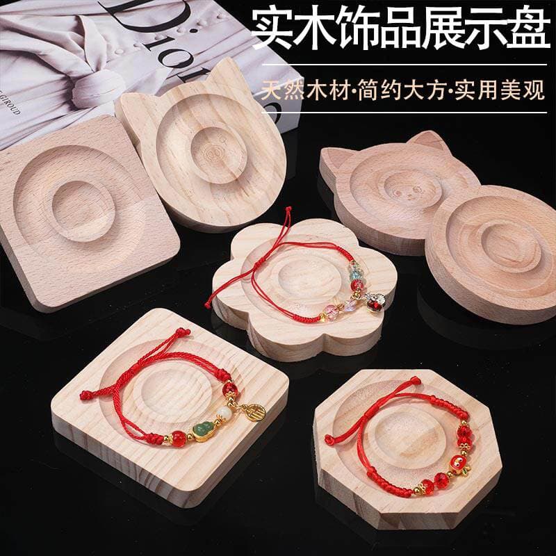 Solid Wood Bracelet Display Tray, Handcrafted Wooden Tray Tool for Bracelet Beading Diy, Bead Arrangement, and Jewelry Display Stand 1