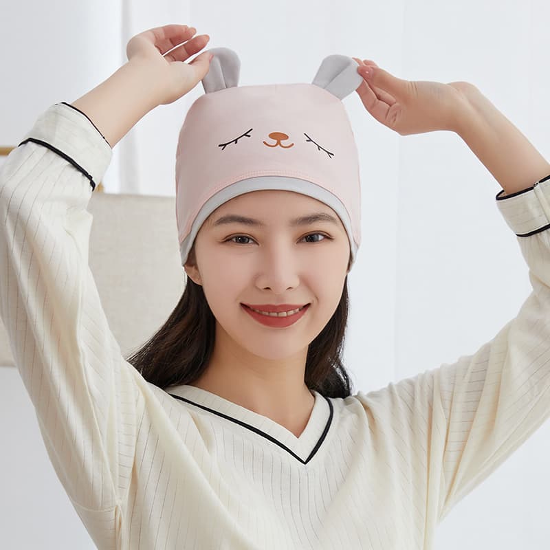 Thin material adult ear cap bear powder