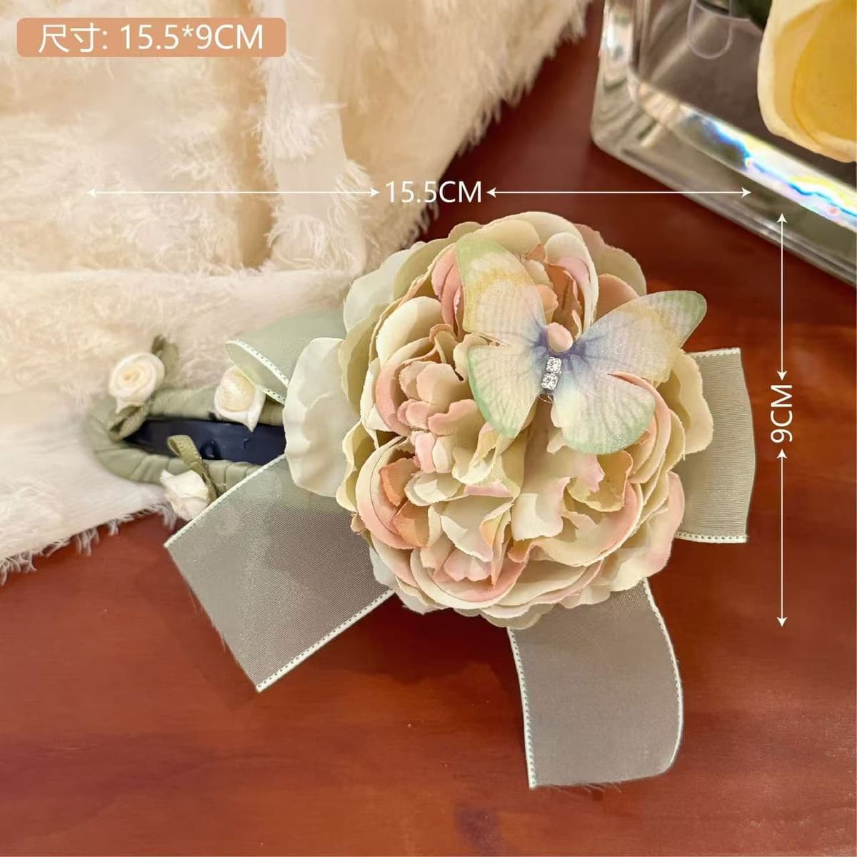 6047 dielianhua hairpin-green large flower