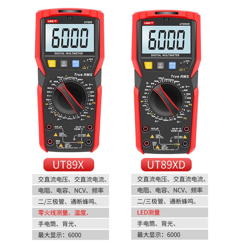 Uleid UT89X/XD/XE Rəqəmsal Multimetr, Yüksək Dəqiqlikli, Çoxfunksiyalı, Elektrikçilər üçün 2