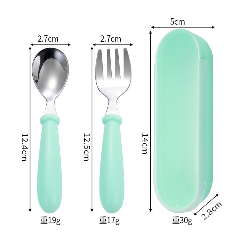 Green handle-spoon fork box set