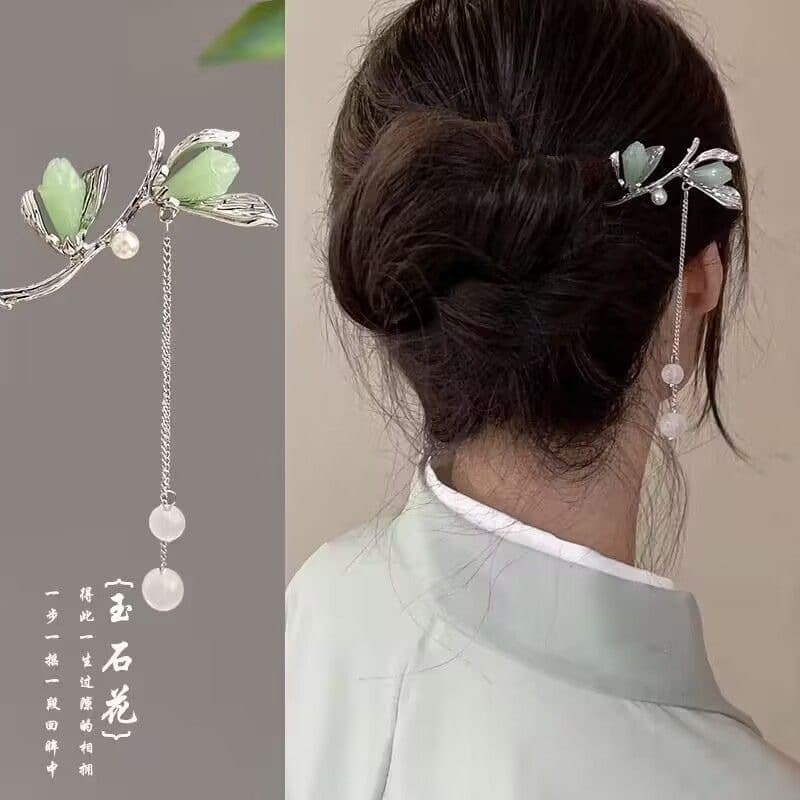 139# silver jade flower