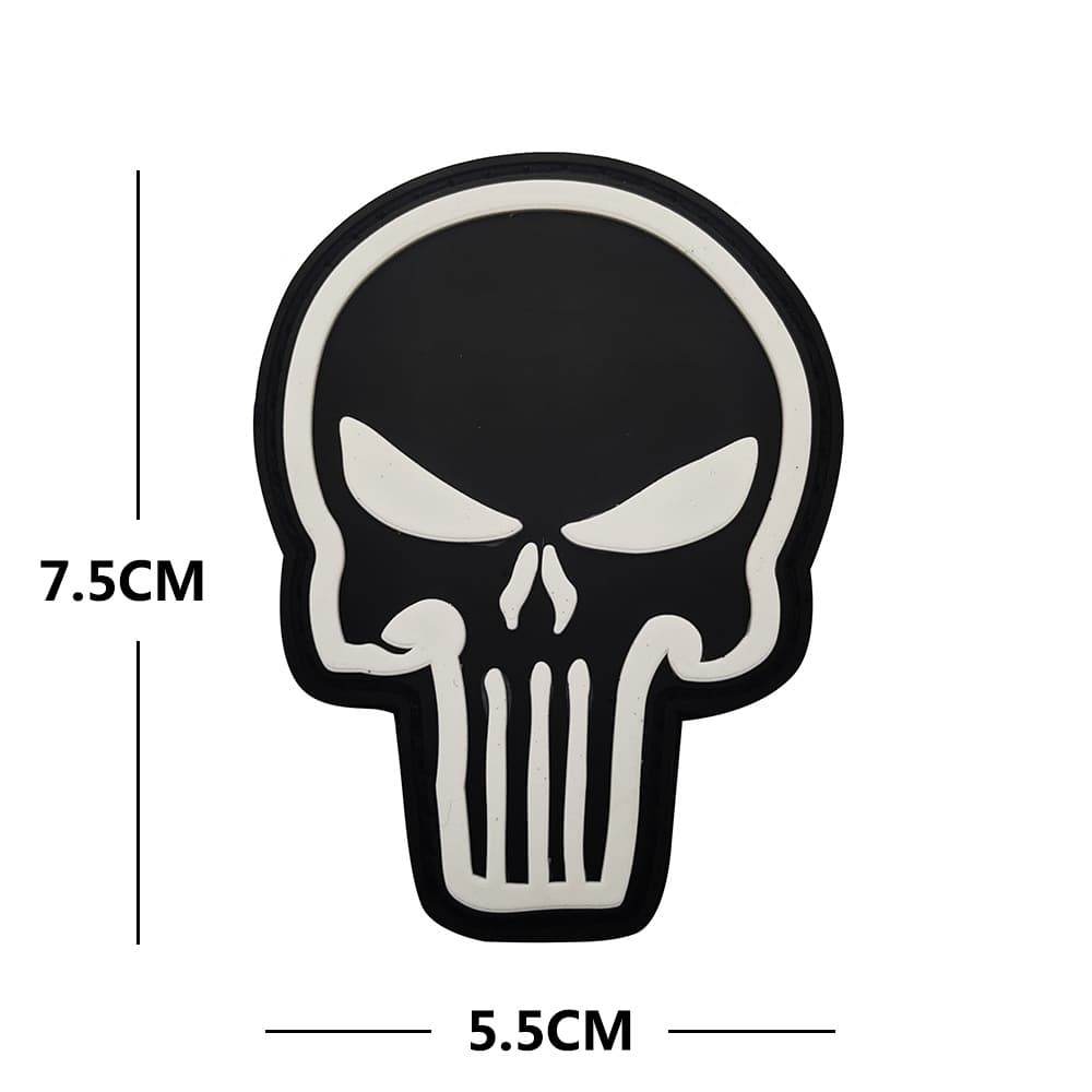 P00041-7 punisher (black background with white edges)