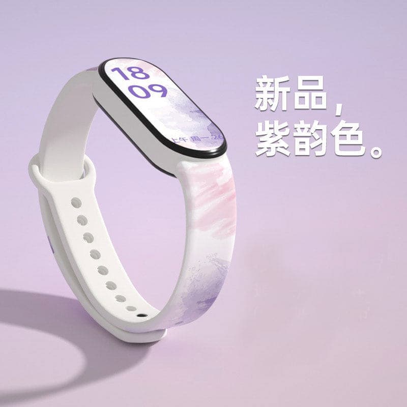 Watercolor-purple color [diy wallpaper + sports step counting + 5 sets of alarm clocks]