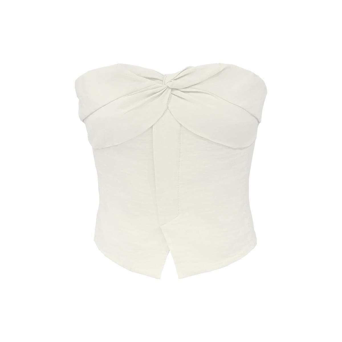 Camellia white tube top