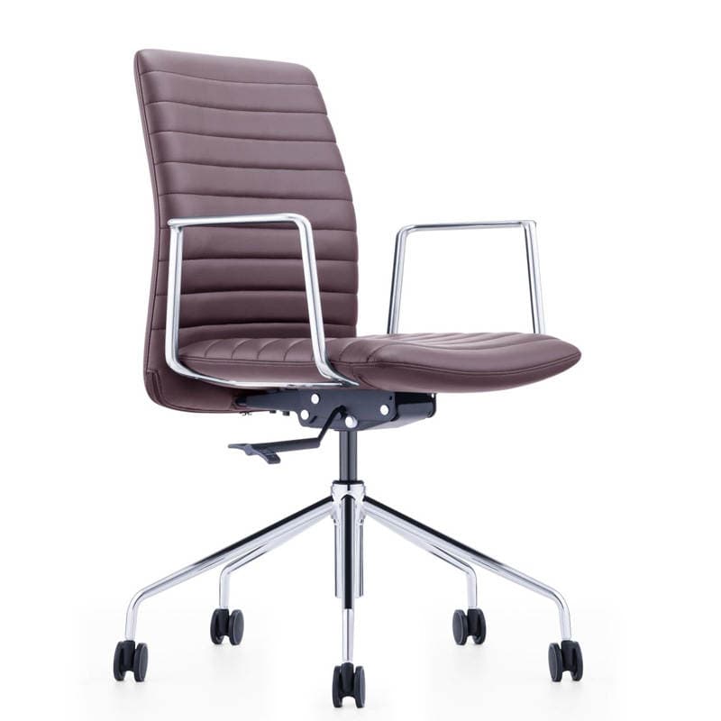 Leather Office Computer Staff Chair Modern Minimalist Conference Negotiation Business Reception Armchair Fashion Casual Swivel Chair 3