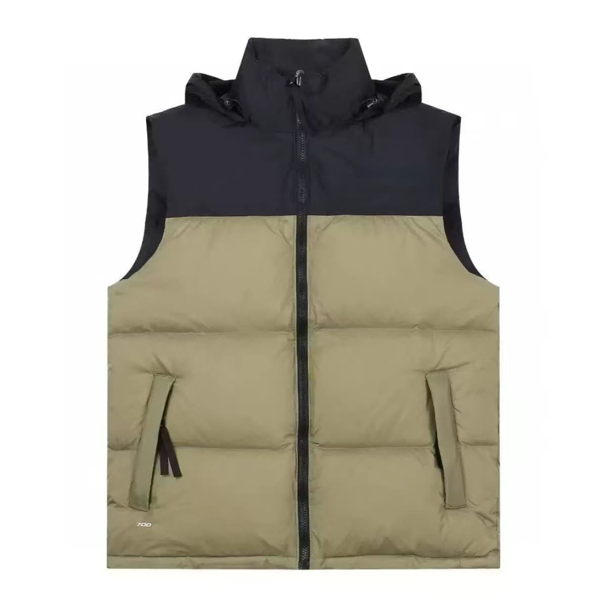 Olive green down vest