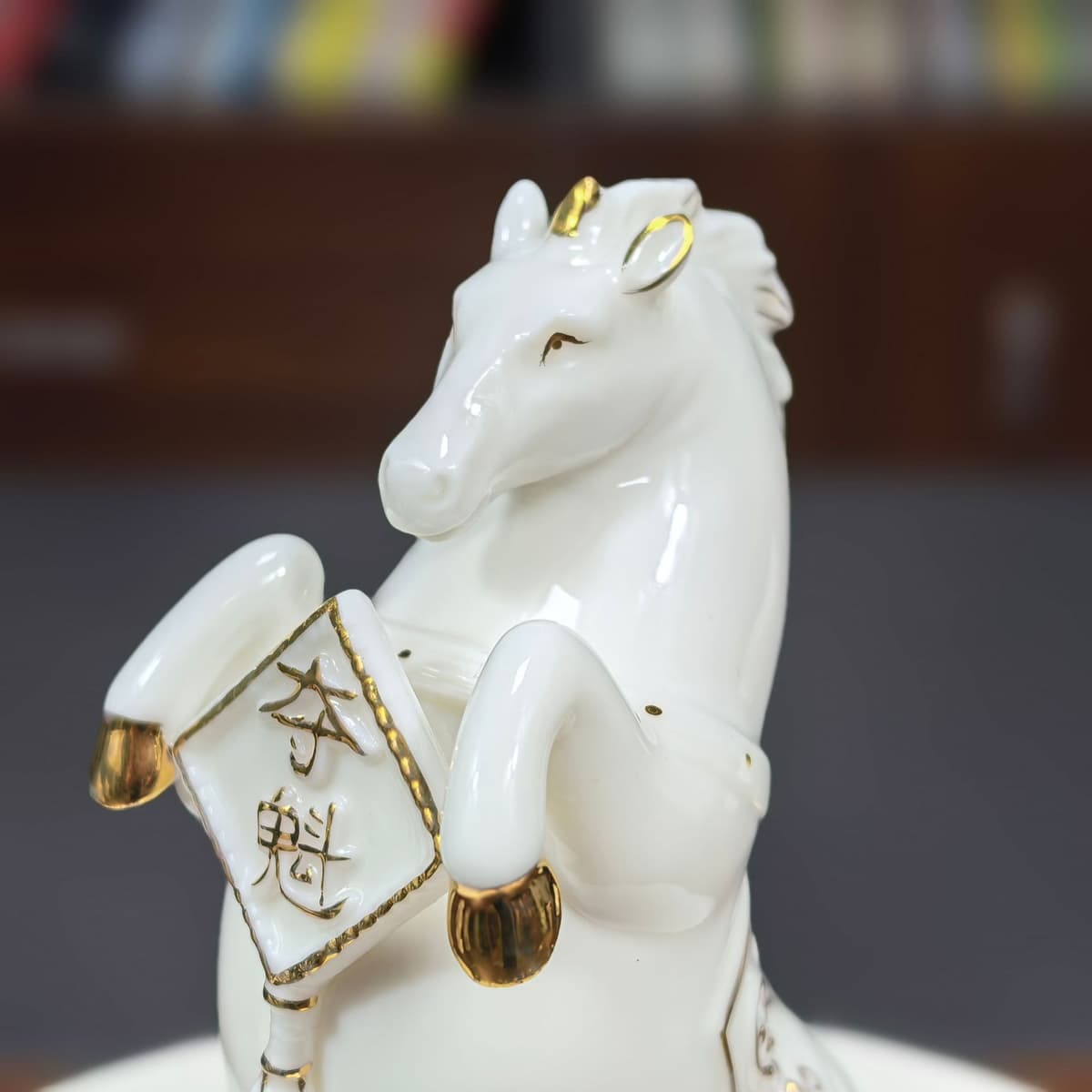 White glaze with gold trim - ready to ship