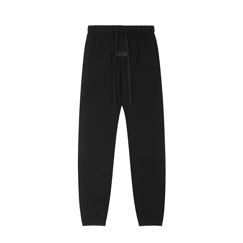 Black flocked trousers