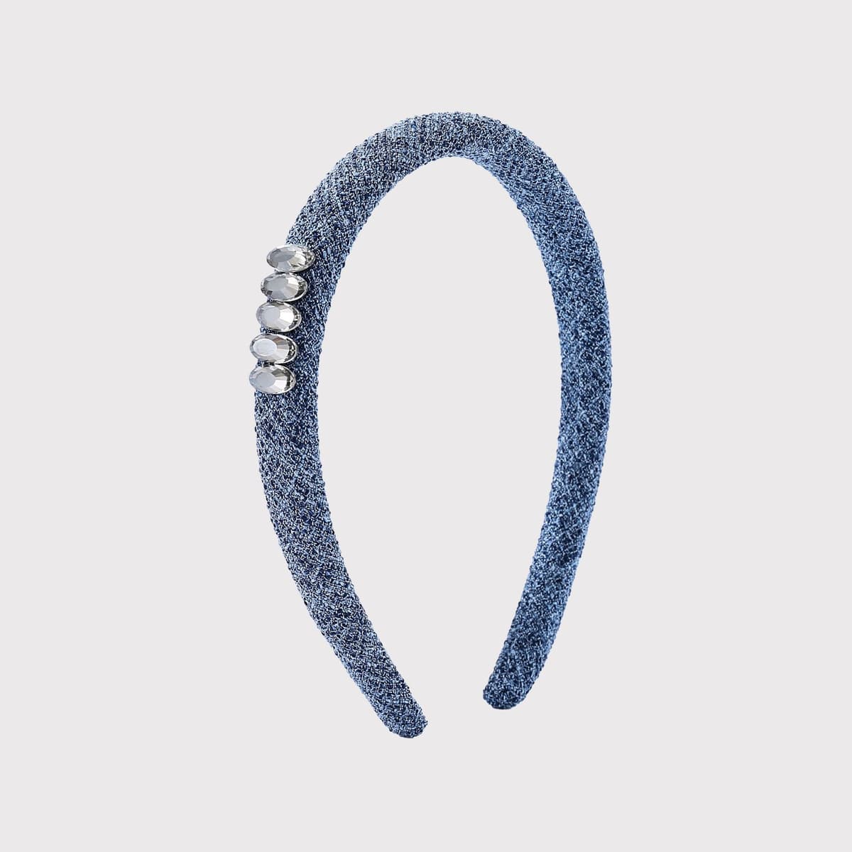 Blue inlaid with tea diamonds - very shiny in person