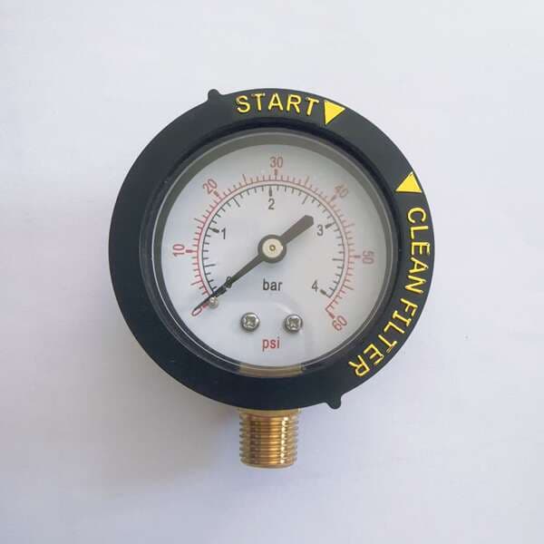 Cross-Border Gold-Stamped Plastic Shell 0-60Psi Pressure Gauge 1/4Npt Bsp Zg Sand Tank Swimming Pool Filter Spa Valve