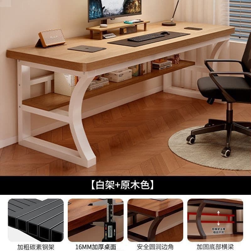 [white frame + wood color] reinforced double crossbars (storage model)