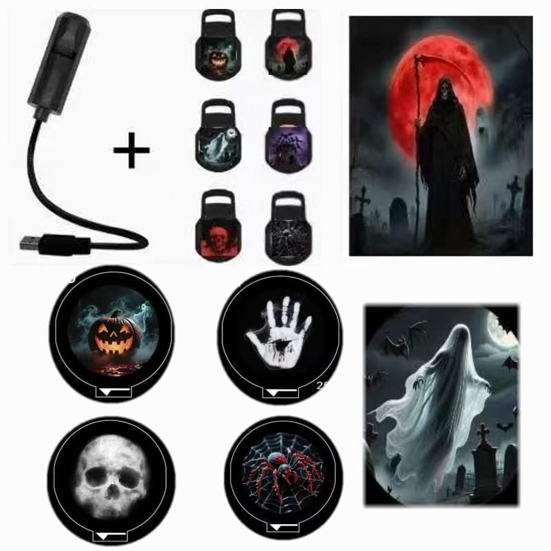 One light, six images (halloween)