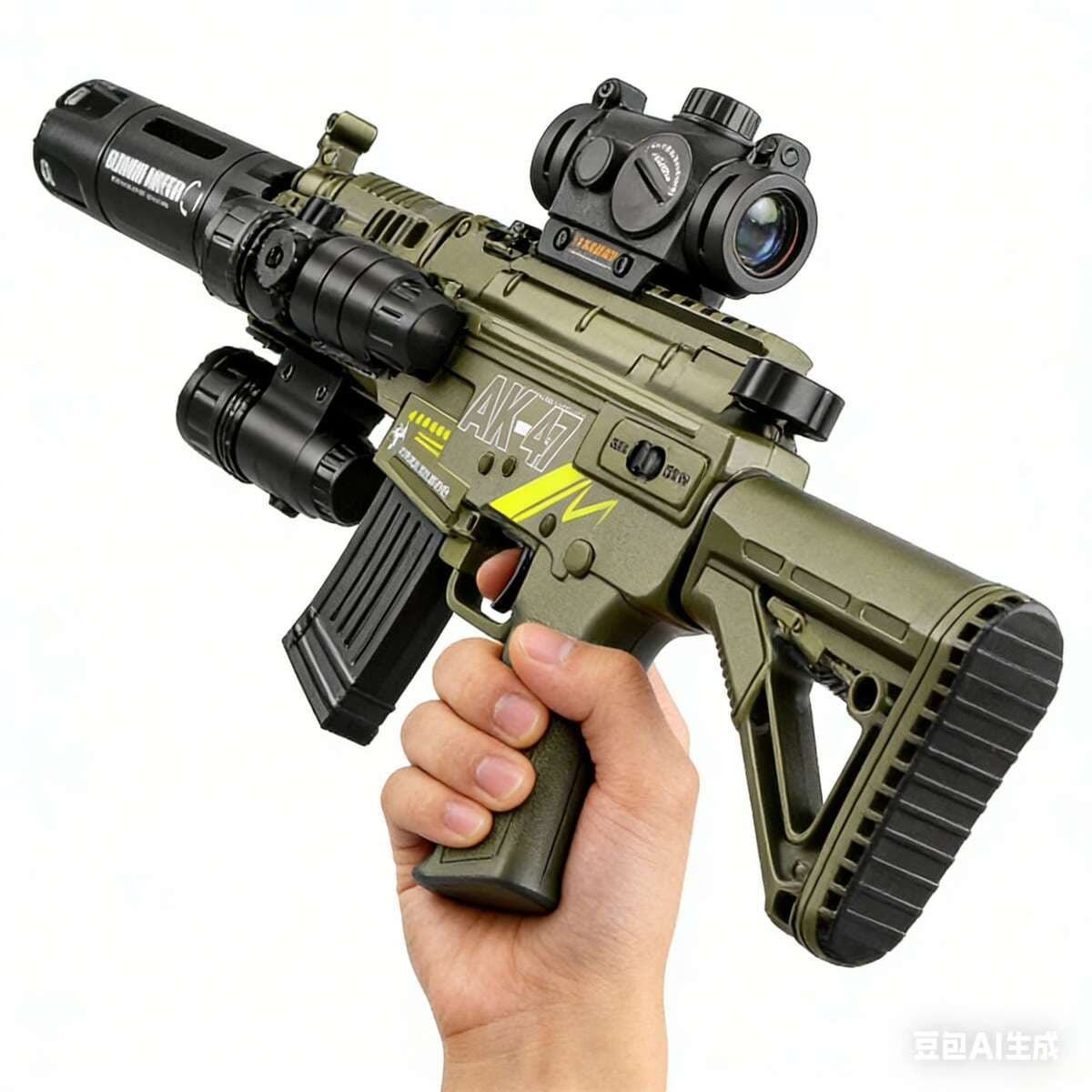 Uşaqlar üçün elektrikli avtomatik AK47 yumşaq gülləli oyuncaq tapança (Desert Eagle ilə) 5