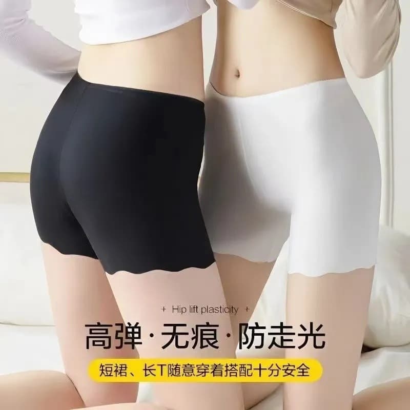 Wave edge seamless and non-curling safety pants black one size fits all (35-55kg) 2001914739999924265
