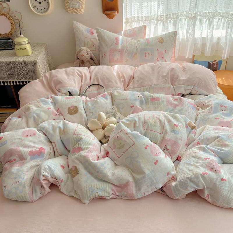 2026 New Model Cloud-Like Double-Layer Gauze Bedding Four-Piece Set, Bed Sheet and Duvet Cover, Student Dormitory Three-Piece Set for Summer 2