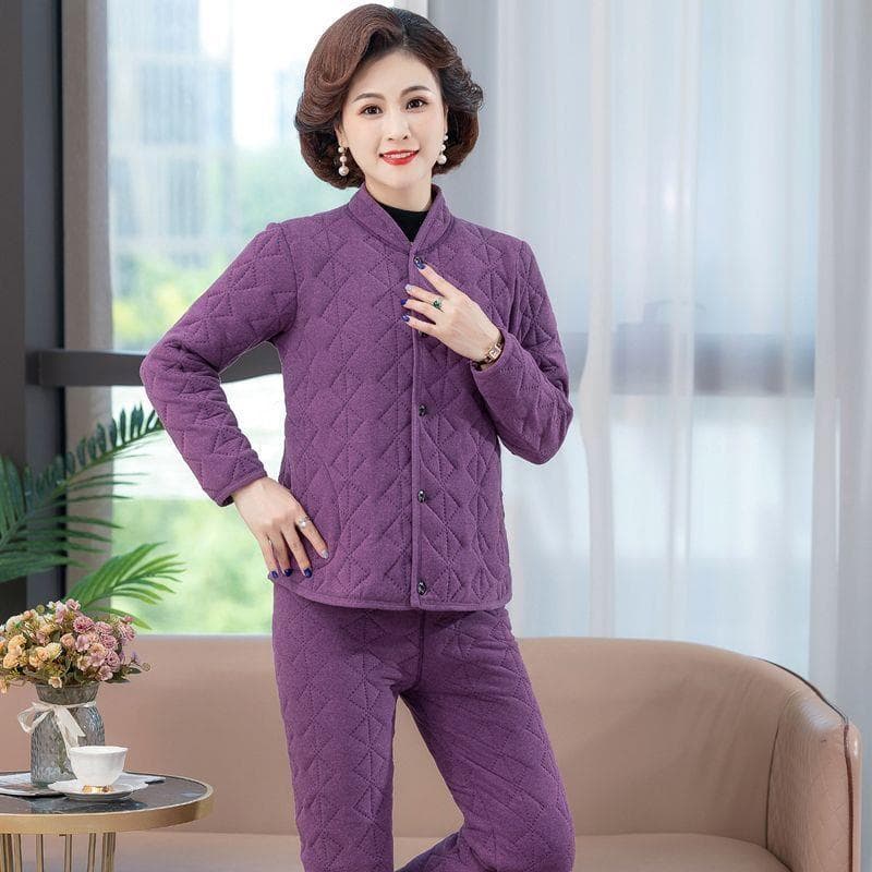 Purple [cotton clothes and cotton trousers]]