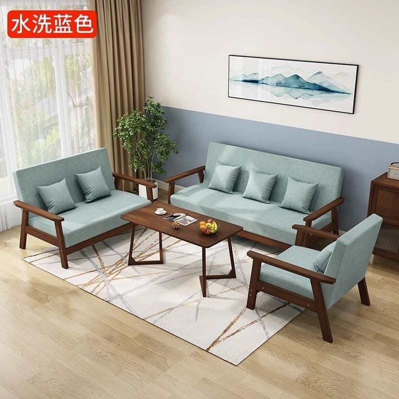 Walnut color + washed blue [eco-friendly paint]