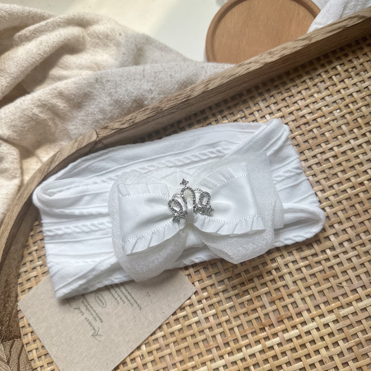 Snow gauze fungus crown 5155 white jacquard headband