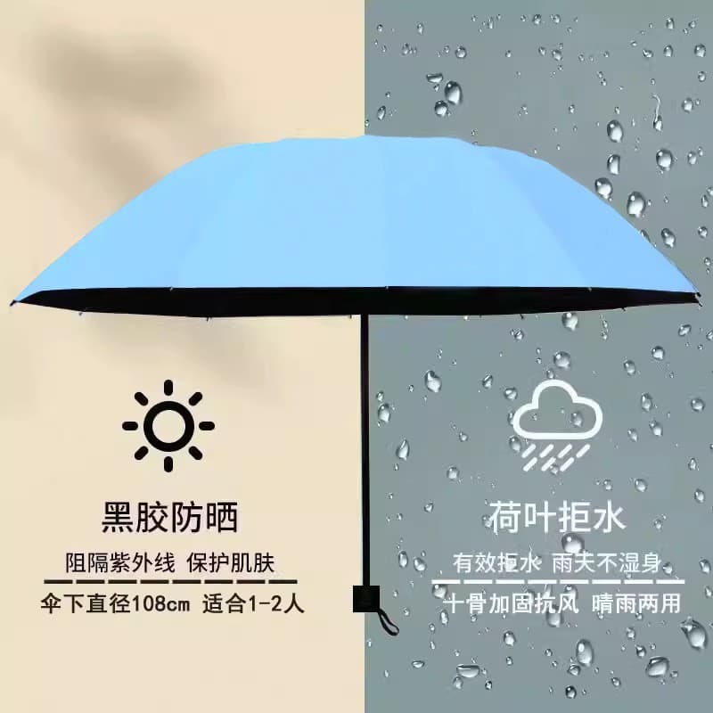 10-bone reinforced vinyl umbrella-double [sky blue]