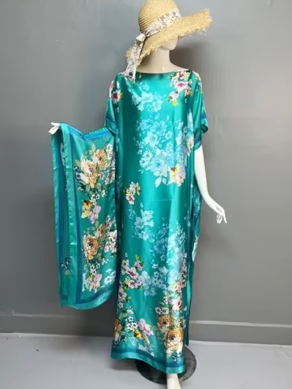 139 - blooming flowers - teal