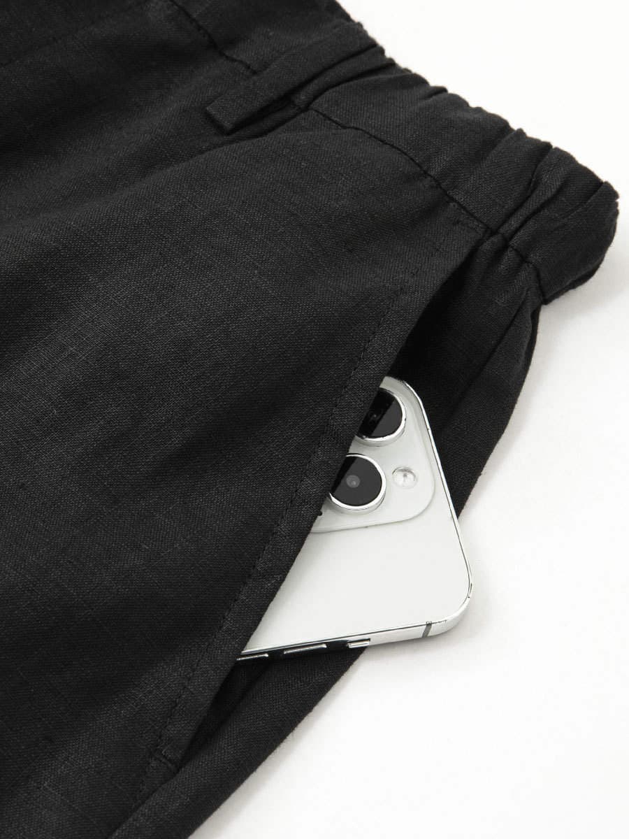 Muji Men's Hemp Washed Tapered Pants Men's Summer Casual Pants Men's Long Pants Men's Quality 25 Spring and Summer 5