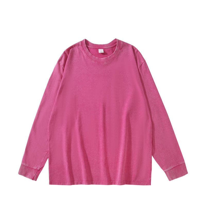 Long sleeve washed rose red