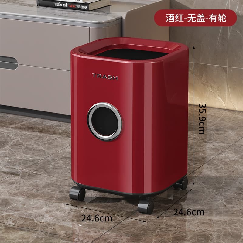8030 open-top trash can 13l (with pulleys) red