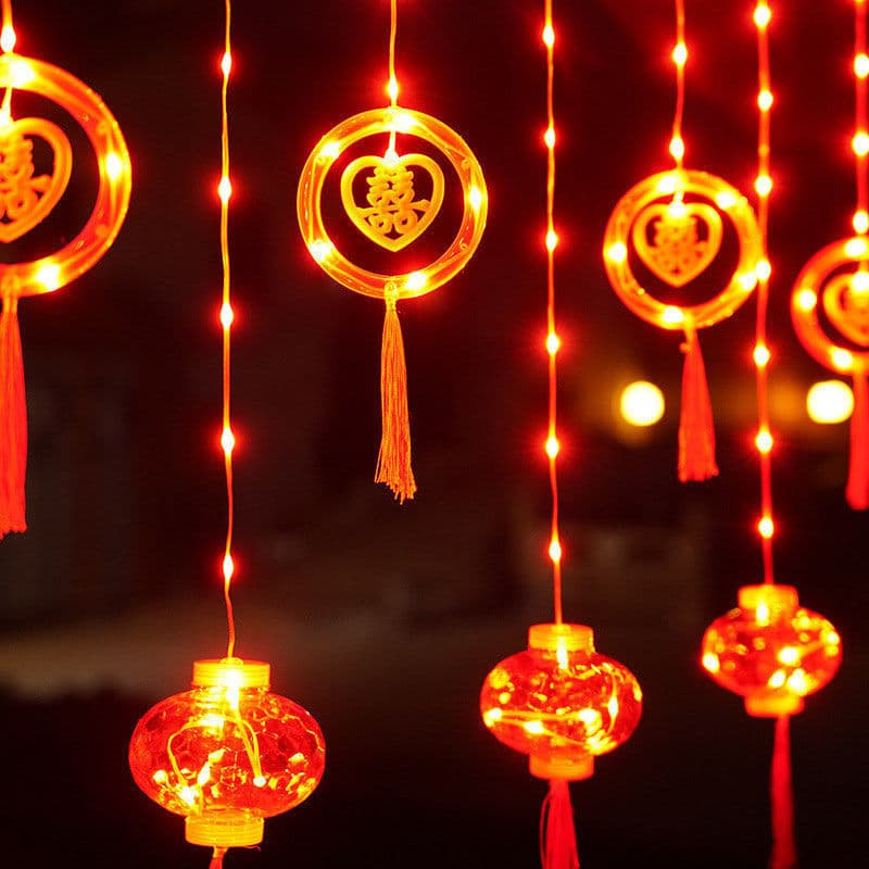 (ring + lantern) "double happiness" style