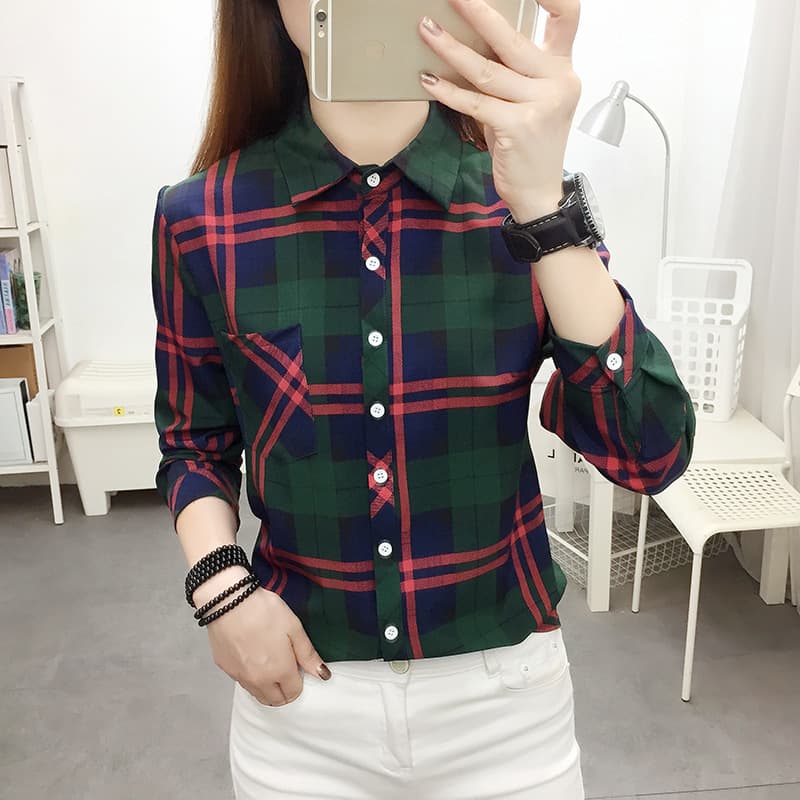 Red stripe green/Large check