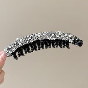5# white pearl rhinestone banana clip 13.5cm