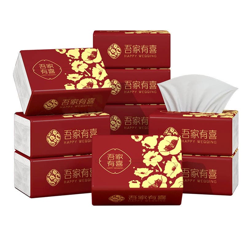Wedding Supplies, Special Paper Towels for Wedding Banquets, Festive Household Facial Tissues, Engagement Napkins, Banquet Napkins, Whole Box Packaging 5