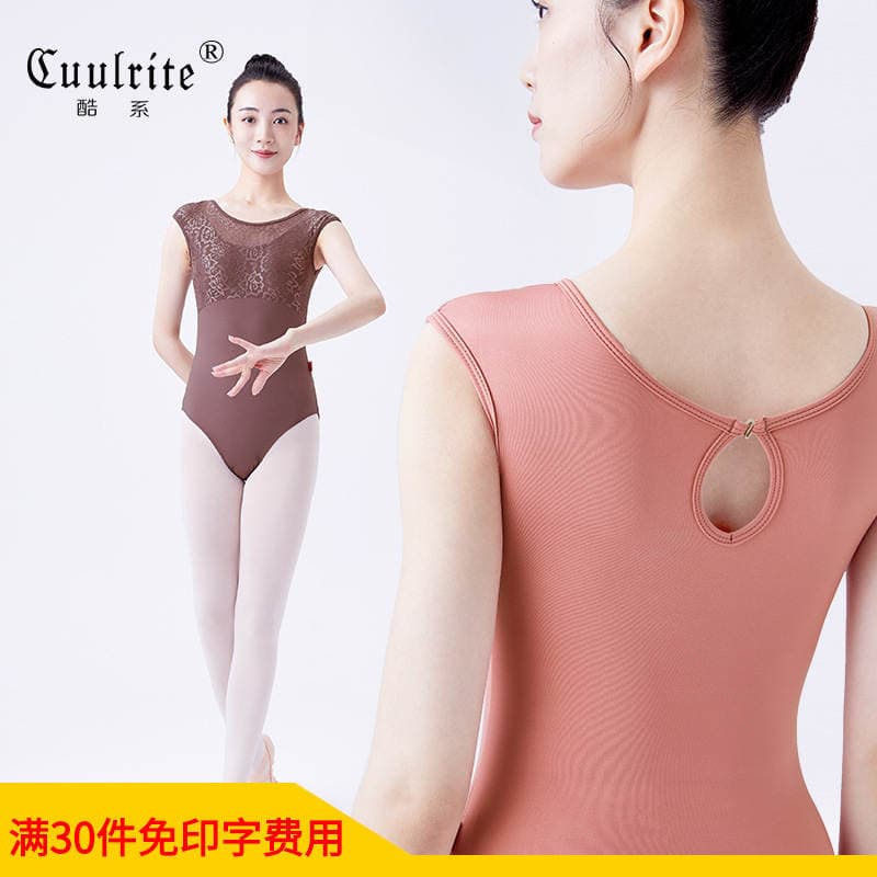 Qadınlar üçün qolsuz, krujeva detallı, saxta iki hissəli kombinezon/bodysuit, balet, yoqa və ya idman zalı üçün 1
