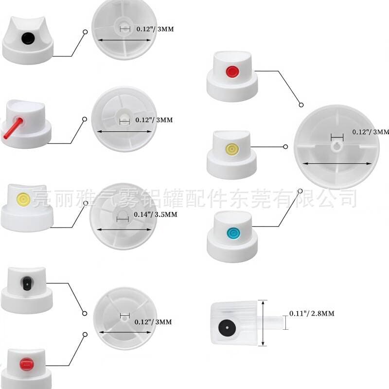 Graffiti Spray Nozzle for Self-Spraying, Aerosol Spray Can Replacement Nozzle, Female Valve Pp Button Female Valve Supply 5
