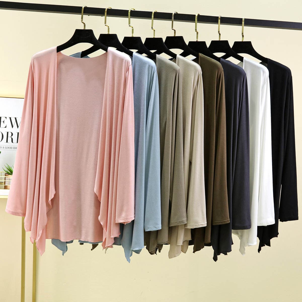 Summer New Modal Midi Cardigan Irregular Loose Large Size Sun Protection Clothing Thin Long Sleeve Air-conditioning Shirt 2
