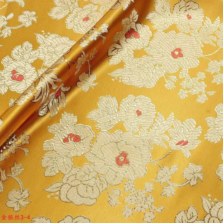 Thickened colorful gold and silver silk handbag cloth 150cm gold thread gold and silver leather fabric five-color brocade jacquard fabric 4