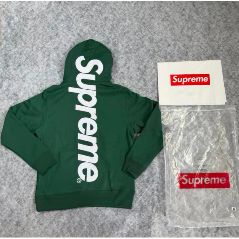 E550 # Classic large logo hooded sweatshirt dark green