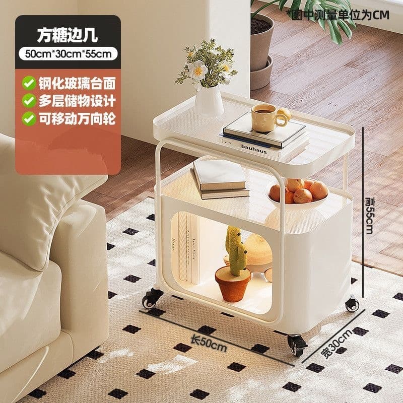Off-white-changhong glass-with light strip-50cm [rectangular]