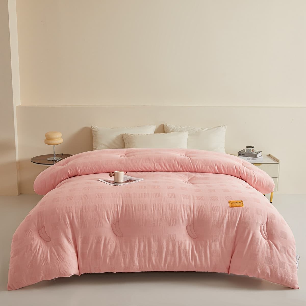 All-cotton jacquard royal pink (30% protein-modified polyvinyl alcohol fiber, quality inspected)