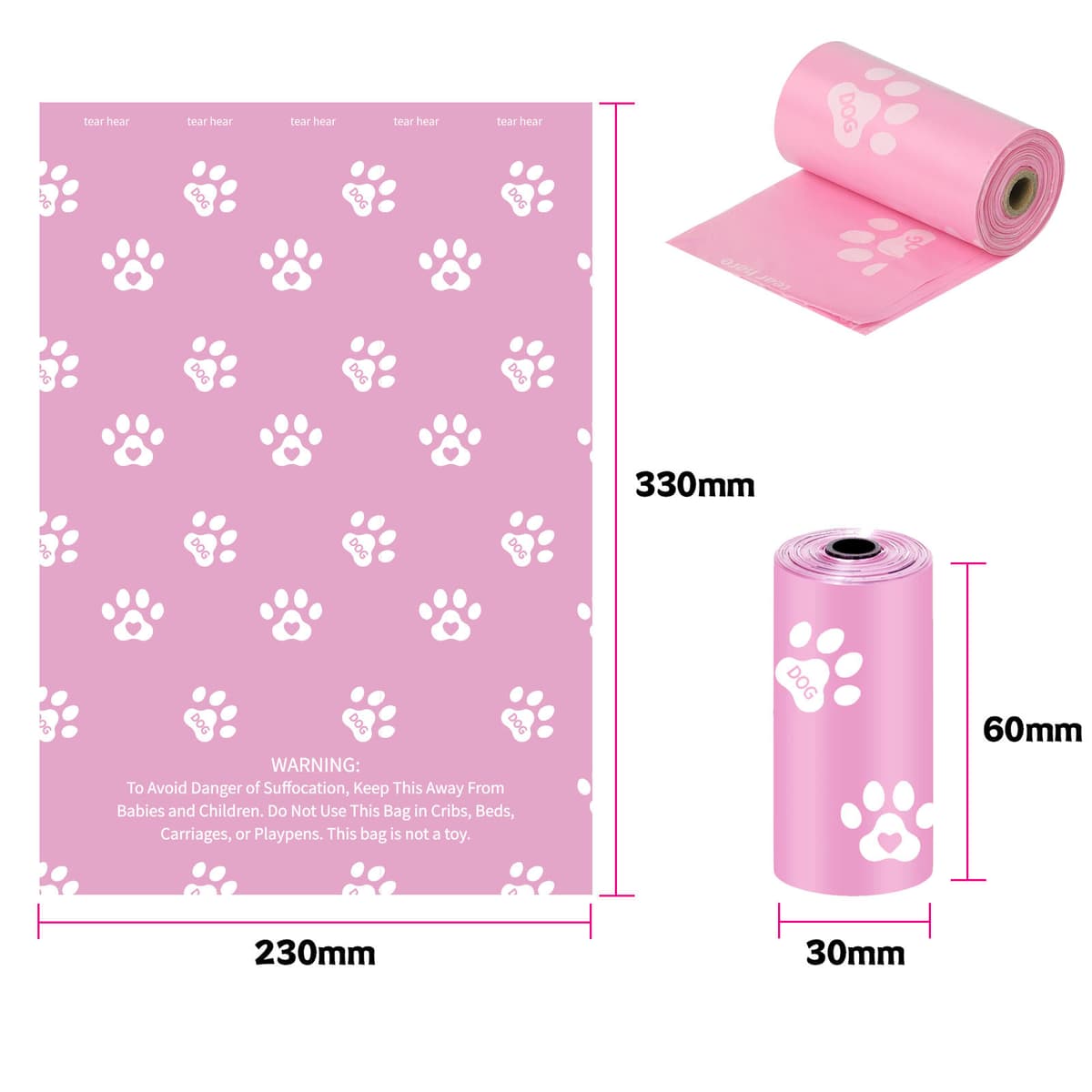 Environmentally friendly pink footprints thickness 1.3 silk lavender scent 15 pieces/roll