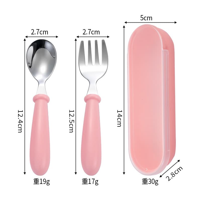 Pink handle-spoon fork box set