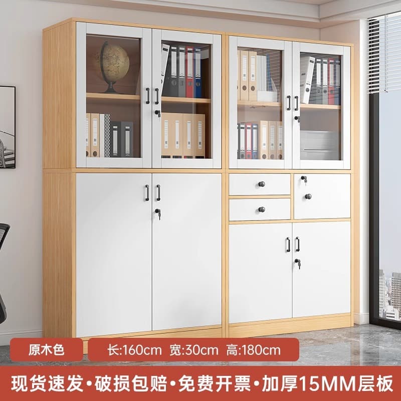 5-door, 2-drawer model in Yunchuan oak color + 4-door model in Yunchuan oak color
