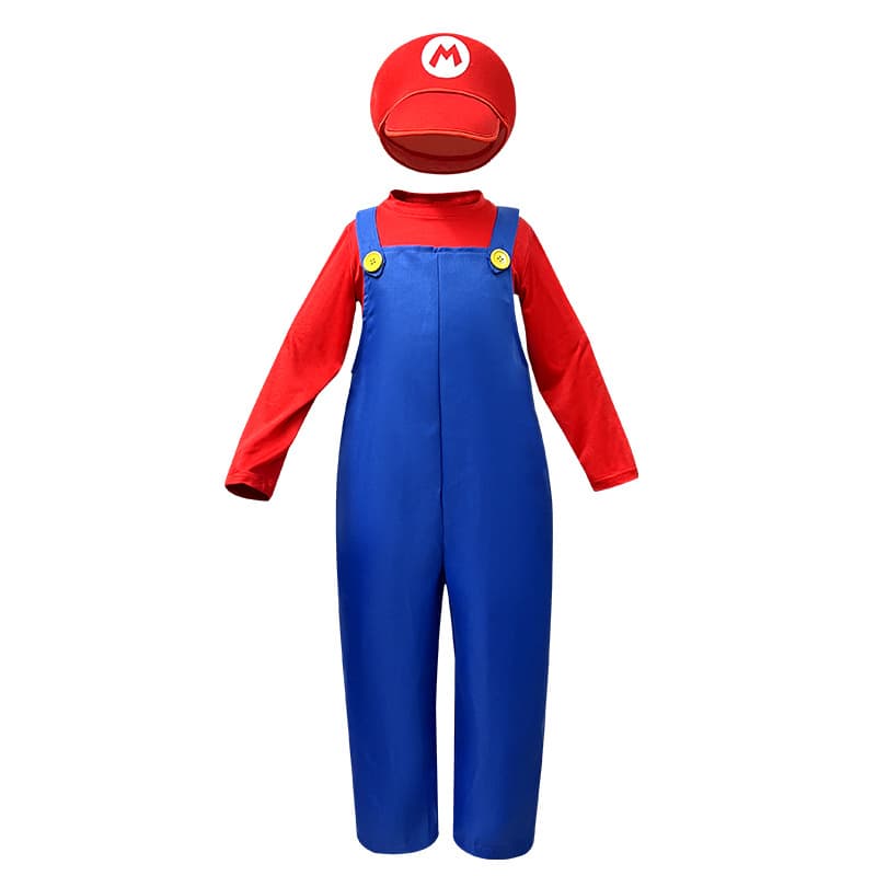 Children's red [hat beard jacket suspenders gloves]]
