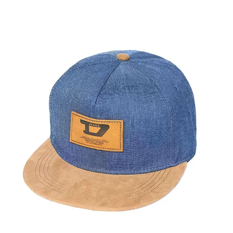 Leather label d letter dark blue
