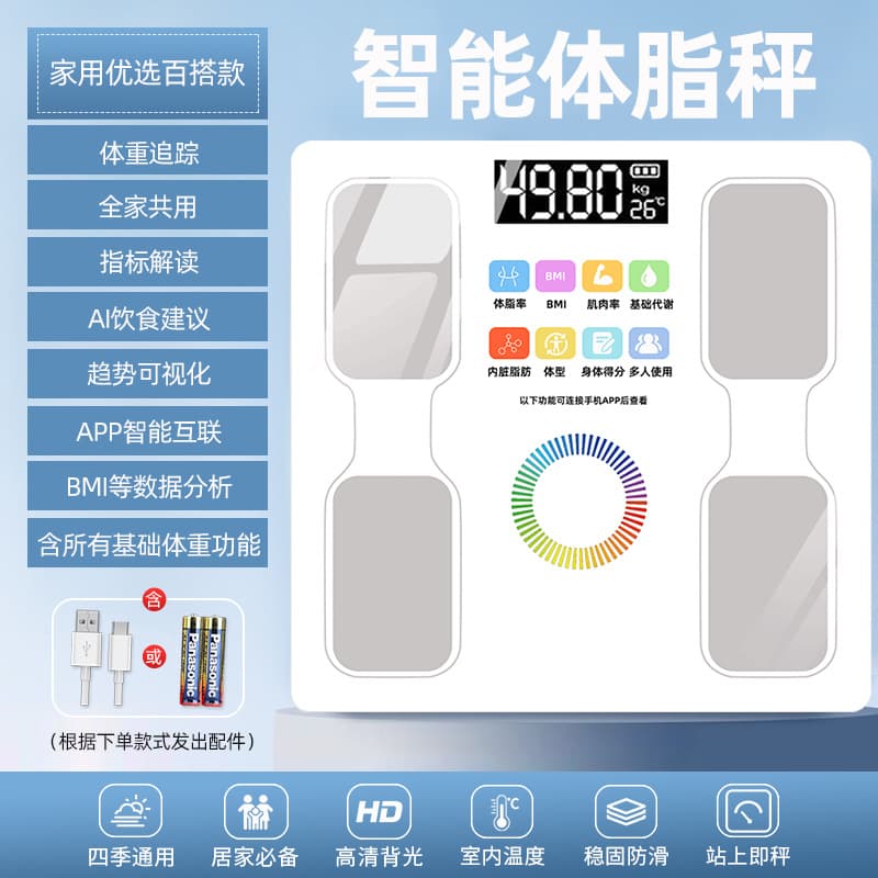 [app connection to measure fat] body fat scale-bmi colorful circle