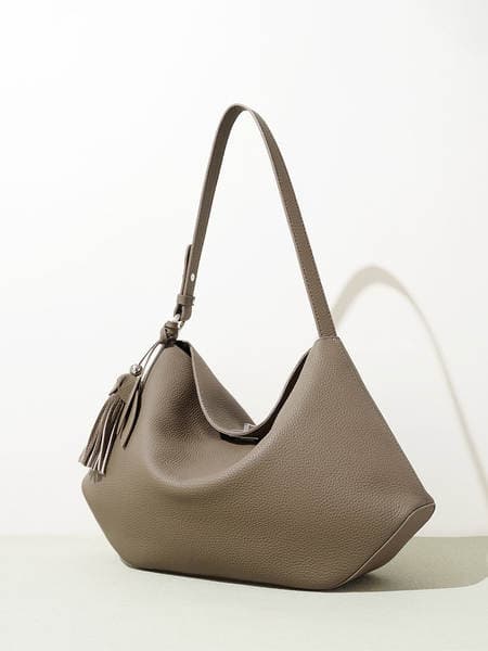 Korean Style Fashionable Large-Capacity Tote Bag for Women, New Retro Versatile Casual Fashion Commuter Genuine Leather Shoulder Crossbody Bag