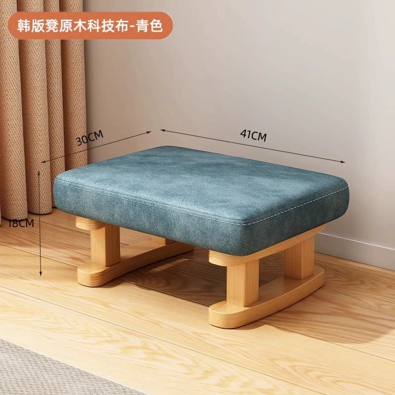 Log stool leg technical cloth—cyan