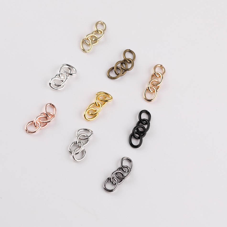 Simple Metal Iron Four-Section Chain Extension Chain DIY Handmade Keychain Tail Chain Jewelry Materials and Accessories 3